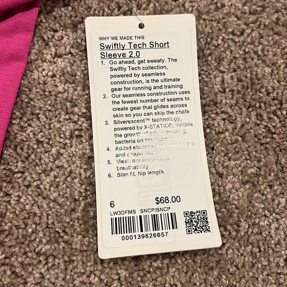 Lululemon Swiftly Tech Short Sleeve 2.0 Sonic Pink - Picture 2 of 2